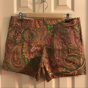 J. Crew Paisley Print Shorts Size 8 NWT